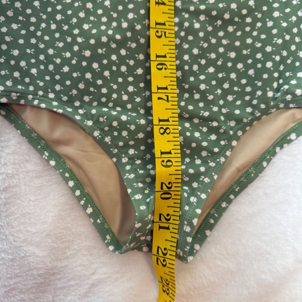 NWT Honeymark 7/8Y Girls Green Polka Floral Olive Green Two-Piece Swimsuit Beach - Picture 15 of 16